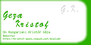 geza kristof business card